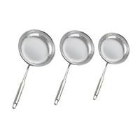 VANZACK 3 pièces Passoire Inox Filtre Maille Fine pour Cuisine Égouttoir Portable Résistant Corrosion Ustensile Multi-usage pour Nouilles Friture et Fondue
