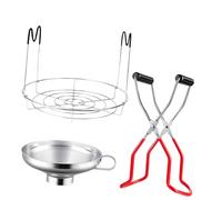 VANZACK 3 pièces Set de Accessoires Inox pour Bocaux de Conservation Pince Levage Entonnoir Anti-débordement Support avec Poignée Anti-brûlure Ustensiles Cuisine Inox Couleur Aléatoire