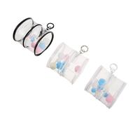 VANZACK 3 Pièces Transparent PVC Display Bag for Figures Hanging Organizer with Plush Balls Protective Pouch Figures and Dolls Storage