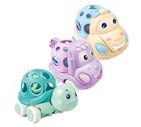 VANZACK 3 pièces Voiture à Rappel pour Garçon Fille Véhicules Cartoon Animaux Jouets Course Compacts pour Développement Cognitif et Motricité Fine