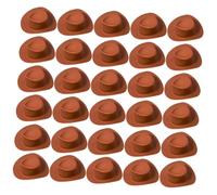 VANZACK 30 pièces Lot de Mini Chapeaux Cowboy Plastique Chocolat pour Décoration de Poupées et Fêtes Accessoires Festifs pour et Événements Spéciaux