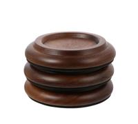 VANZACK 3Pcs Patins en Bois de Noyer Noir pour Piano Droit et Piano à Queue, Antidérapants et Amortisseurs, Protège Parquet et Tapis