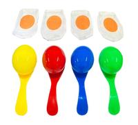 VANZACK 4 Ensembles Jeu de Course Aux Œufs avec Cuillères Équilibrantes pour Garçon Fille Ensemble de Couleurs Rouge Jaune Bleu Vert Jouets Amusants pour Activités Plein Air Fêtes et