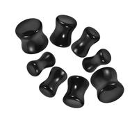 VANZACK 4 paires Écarteurs Oreilles Obsidienne Noire Confortables Anti-allergie Bijoux Percing pour Femme Homme Usage Quotidien Fête Performance
