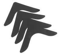 VANZACK 4 pièces Antidérapant Tapis Double Face Réutilisable Noir Patchs PU Cœur Lavables Résidu Maintien Sécurisé des Tapis sur Sols Moquettés Lot de Angle Droit