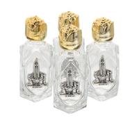 VANZACK 4 Pièces Bouteille d'eau Bénite en Verre Vide 16ml Mini Rose | Récipient Transparent, Portable et Rechargeable, pour Prières et Baptême
