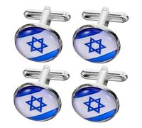 VANZACK 4 Pièces Boutons de Manchette Israël Accessoire Personnalisé pour Chemise Costume Homme