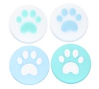 VANZACK 4 pièces Capuchons Joystick Silicone Forme de Patte de Chat Bleu et Vert Housse de Protection Antidérapante pour Manette Switch Accessoires Grip Confortables et Durables