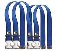 VANZACK 4 Pièces Kit de Sangles de Jambe Réglables pour Échasses de Plaquiste en Acier Inoxydable et Tissu Bleu, Accessoires Robustes pour Performances et Compétitions