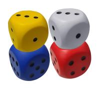 VANZACK 4 pièces Lot de Dés Mousse PU Colorés et Portables Dés Décoratifs à pour Jeux et Apprentissage Jouets Stress Amusants pour Adultes Couleur Aléatoire Couleur Aléatoire
