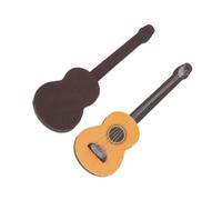 VANZACK 4 Pièces Mini Guitare Décorative Miniature Bois Lot de Accessoires pour Maison de Poupée Répliques Instruments de Musique Simulés Décorations Artisanales pour Scènes et Modèles