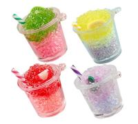 VANZACK 4 pièces Miniature Boissons Lumineuses Modèles Simulés pour Maison de Poupée Cuisine Décoration Coloris Mixte