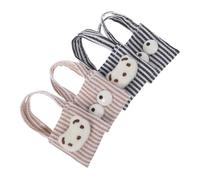 VANZACK 4 Pièces Miniature Canvas Tote Bag for Dolls Mini Shoulder Bag Accessories for Dollhouse Play and Creative Dress-up Sets