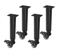 VANZACK 4 Pièces Pied de Canapé Réglable en Noir, avec roulettes | Support Stable, Changement D’agencement Rapide, pour Salon et Chambre, Outils D’installation et Notice