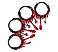 VANZACK 4 Pièces Septum Rings Acier Inoxydable avec Design Irrégulier et Effet Saignant Boucles Oreilles Gothiques pour Femme et Homme Bijoux de Piercing pour Halloween et Usage Quotidien