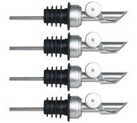 VANZACK 4 pièces Set de Becs Verseurs Huile Olive Automatiques Acier Inoxydable Doseur Anti-oxydation pour Bouteilles Huile de Cuisine et Vin Accessoire Pratique pour Usage Quotidien et