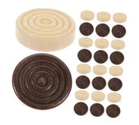 VANZACK 48 Pièces Bois pour Jeux de Société Pièces Rondes Bois Empilables pour Dames et Échecs Accessoires de Jeu Polyvalents pour Familles et Éducatif