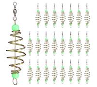 VANZACK 48 Pièces Cage à Appâts de Pêche Olive avec Perles Lumineuses en