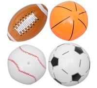 VANZACK 4Pièces Ballons Gonflables Ballon de Football Baseball Basketball et Rugby pour Fêtes à Thème et Activités