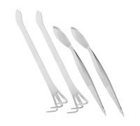 VANZACK 4pièces Outils pour Bonsaï avec Pince à Épiler Râteau Et Spatule Acier Inoxydable Kit De Jardinage pour Entretien des Plantes Succulentes Et Bonsaïs