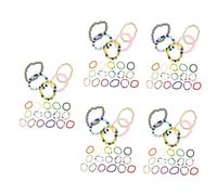 VANZACK 5 Ensembles Anneau De Perle Anneaux Mignons Anneau De Doigt Bague Décorative Anneaux De Perles Pour Les Filles Bague De Filles Bague Créative Anneau D'empilage Perlé 21 Pièces * 5