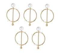 VANZACK 5 pièces Boucle Écharpe Alliage Doré avec Ornement Imitation Lot de Pinces Décoratives pour Foulard Soie Accessoire Mode pour Fixation et Décoration de Vêtements Femme