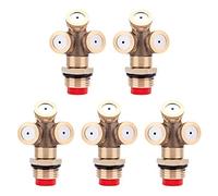 VANZACK 5 Pièces Buse de Brumisation en Laiton, Buse D'atomisation de Jardin, 3 Têtes, Petite Taille, 3 Directions, Couleur Or, pour Arrosage et Refroidissement des Plantes