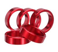 VANZACK 5 Pièces Entretoise de Potence de Vélo en Alliage D'aluminium | Rouge, Diamètre Intérieur Précis, pour Bicycle et Route, Lot D’une Pièce, Finition Légère
