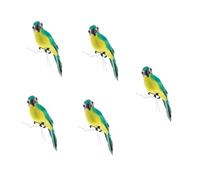 VANZACK 5 Pièces perroquet simulé décor vert décor de jungle peluche verte animal décoration perroquet extérieur décors de perroquets artificiels l'oiseau décorer 35c la plume