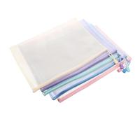 VANZACK 5 Pièces Pochette à Documents A6 en PVC et Pp, Fermeture Éclair, | Paquet en Filet Zippé, Portable et Spacieux, pour Cosmétiques et Matériaux, Rangement Sûr Couleur Aléatoire