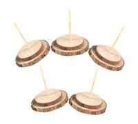 VANZACK 5 Pièces Support Rustique Beige de Bois Sapin en Noël Artificiel | Socle de Remplacement pour Arbre Artificiel, Base Stable, Montage Simple, Décor de Fêtes