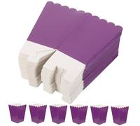 VANZACK 50 Boîtes à Pop-corn en Papier Résistantes la Graisse, Pliables, Violet, 50 Pièces, Récipient à Popcorn et Bonbons pour Fêtes, Cinéma et Événements Maison