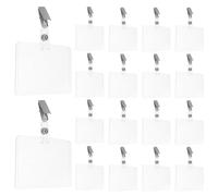 VANZACK 50 Ensembles Porte-badge Rigide avec Clip en Plastique et Fer, Résistant la Casse la Flexion, Porte-badge d'Identification Transparent et Étanche, pour Bureau et Usine
