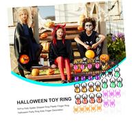 VANZACK 50 pièces Anneaux Araignée Plastique avec Bijoux Mix Couleurs Accessoires Fête Halloween Party