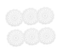 VANZACK 6 Pièces Accessoires De Maison De Poupée Nattes Lin Enfants Set De Table Mini Maison Décor De Scène Miniature Accessoire De Scène Miniature Lieux De Lieux Chiffon Blanche