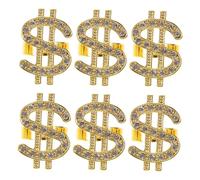 VANZACK 6 Pièces Bagues Cosplay avec Strass Brillants Accessoires Punk Rapper pour Costume Hip Hop Anneaux de Déguisement Mascarade pour Fête Halloween Adulte