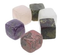 VANZACK 6 Pièces Cube de Whisky en Pierre de Quartz Réutilisable, Glaçons Sûrs et Pratiques pour Boissons, Maison Bars, Taille 0,8 Pouce