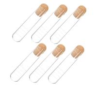 VANZACK 6 pièces Infuseur de Thé Verre avec Filtre Tube Verre et Bouchon Liège Passoire Réutilisable pour Thé Vrac Préparation Pratique pour Maison et Bureau