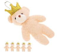 VANZACK 6 pièces Lot de Mini Ours Peluche Doux Pendentifs Porte Clés Peluche Petit Ours Charmante pour Décoration DIY Cadeau Fête et Anniversaire