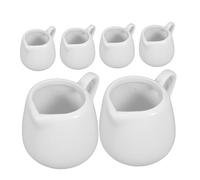 VANZACK 6 Pièces Mini Pichet à Sauce Céramique avec Poignée Lot de Crémier Porcelaine pour Lait Sirop et Sauce Pot à Crème Élégant pour Café et Repas