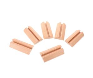 VANZACK 6 Pièces Présentoir de Cartes de Visite, Style Rustique | Finition Naturelle, Bords Arrondis Polis à Main, Accès Rapide, pour Réception, Marchés et Événements