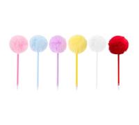 VANZACK 6 Pièces Stylo à Bille Duveteux Boule Peluche Pp Créatif