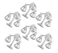 VANZACK 6Pcs Broches à Épingle de Revers en Métal Argenté, Design Balances Justice, Port Confortable et Fixation Sécurisée pour Hommes et Femmes en Occasions Semi-Formelles