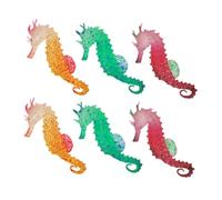 VANZACK 6pièces Décoration Lumineuse Hippocampe Flottante Silicone pour Aquarium Figurine Décorative Auto-éclairante sans Alimentation Externe