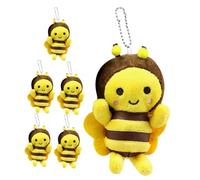 VANZACK 6pièces Lot De Porte-clés Abeille Peluche Douxcet Câlin Décorations De Fête Garçon Fille Jouets Abeilles Peluche Animal