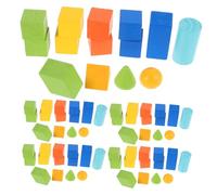 VANZACK 70 Pièces modèle géométrique Enfant Outils de Dessin pour Les architectes Solide géométrique en Bois Toys Montessori Wooden Blocs 3D Plastique