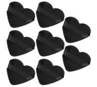 VANZACK 8 Pièces Houppette de Maquillage de Cœur Éponge à Poudre de Maquillage Noire en Sponge et Lint Retient Bien la Poudre pour Filles et Femmes et Fond de Teint