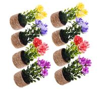VANZACK 8 Pièces Miniature Dollhouse Potted Plants Mini Faux Bonsai Flowers for Micro Landscape Decor Compact DIY Craft Ornaments for Small Spaces