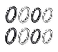 VANZACK 8 Pièces Non Piercing Ear Set Stainless Steel Unisex Round Ear Clips Without Piercing Hypoallergenic Earrings For Men Women
