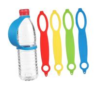 VANZACK 8 Pièces Poignées Silicone pour Bouteilles Eau Sangles Portables pour Bouteille avec Poignée Résistante Kit de Couleurs Rouge Vert Jaune Bleu